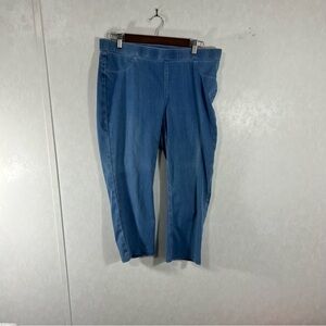 Zac & Rachel Women's Light Blue Capris Pull On Stretchy